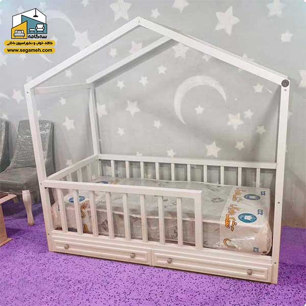 تخت خواب کودک مدل کلبه کد BCP05